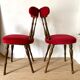 Paire de chaises en velours années 60-70