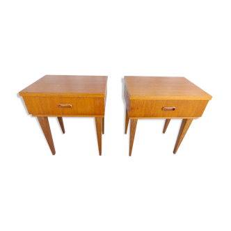 Pair of Scandinavian bedside table