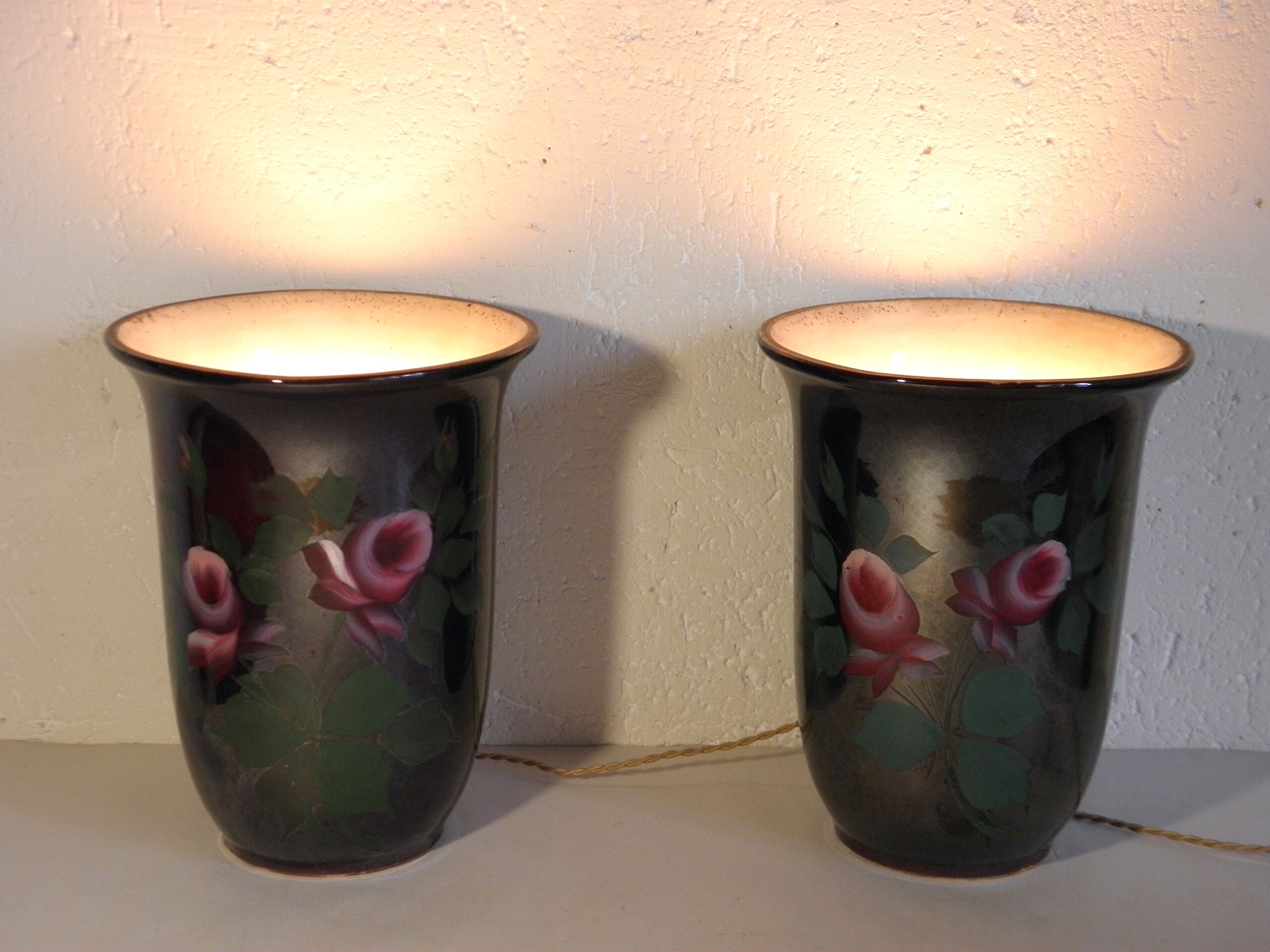 Paire de lampes vasques art déco
