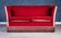 Knole Vintage Canapé in Red Velvet with Floral Cushions, 1950s