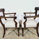 A pair of exclusive Biedermeier study armchairs, 19th century
