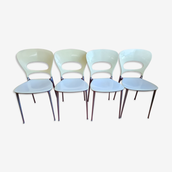 Lot de 4 chaises fonte aluminium et plastique modéle Tonia de Bontempi - Italie, estampillées