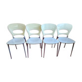 Lot de 4 chaises fonte aluminium et plastique modéle Tonia de Bontempi - Italie, estampillées