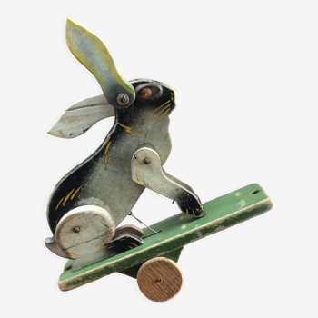 Rabbit toy on wheels 1930