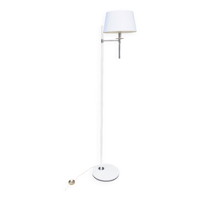 Lampadaire Monix Paris en laiton chromé et métal laqué blanc 1960