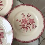 Set of 6 flat plates longchamp pinks years 30-40