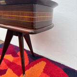 1950s half-moon tripod bedside table