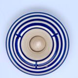 Moroccan ashtray with blue and white stripes