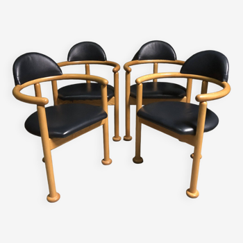 Set of 1980's Post modern dining chairs.