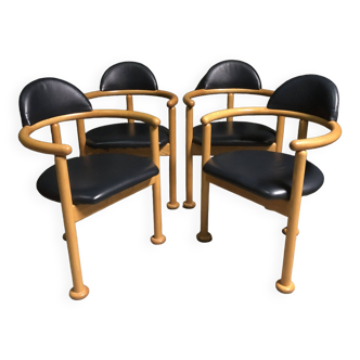 Set of 1980's Post modern dining chairs.