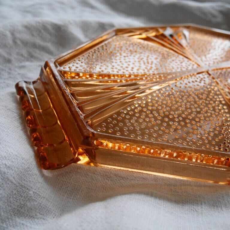 Orange glass tray