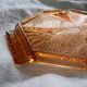 Plateau en verre orangé