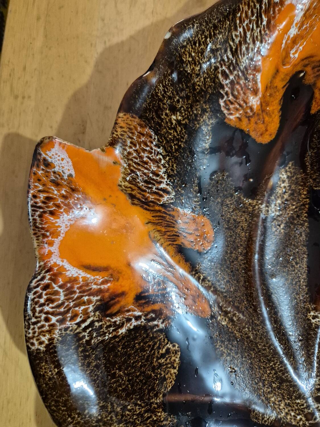 Large "Feuille" dish Vallauris Vintage 1963 - Glazed ceramic 42cm