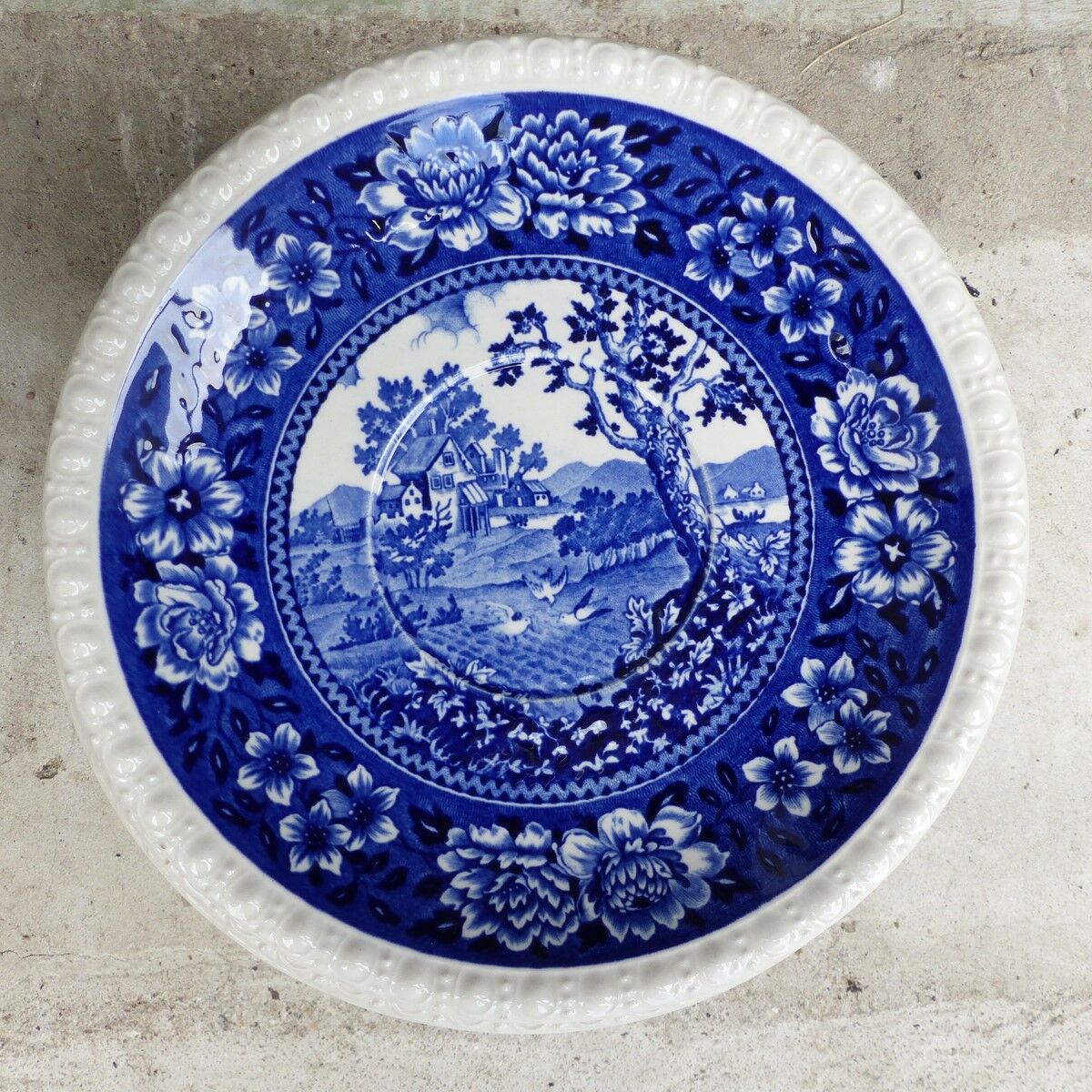 Lot of 12 blue plates for dessert Villeroy & Boch Made in germany SAAR "Rusticana"