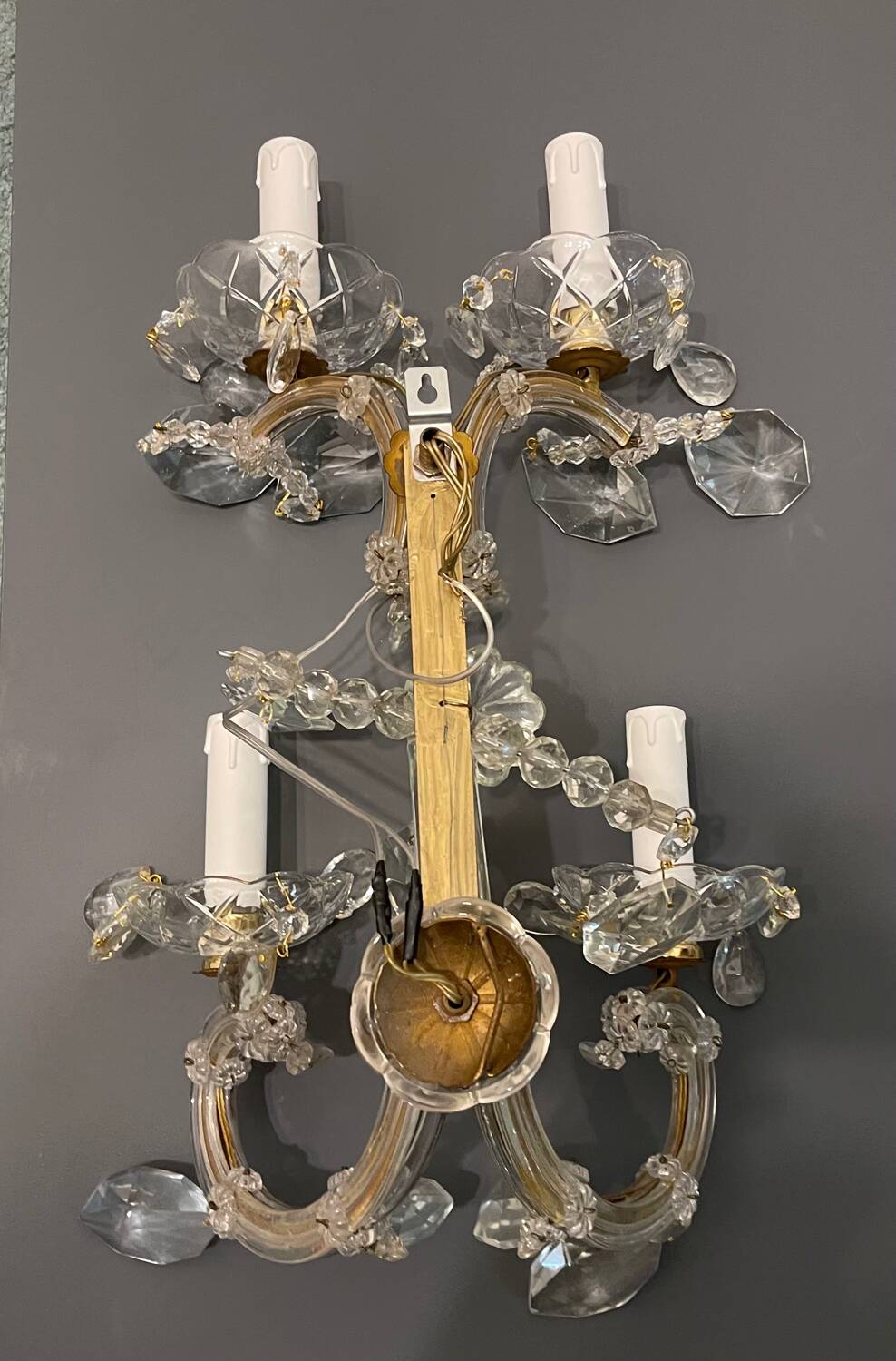 Large Maria Teresa Crystal Sconces Set of 2 1970’s