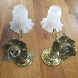 Pair of old bronze sconces