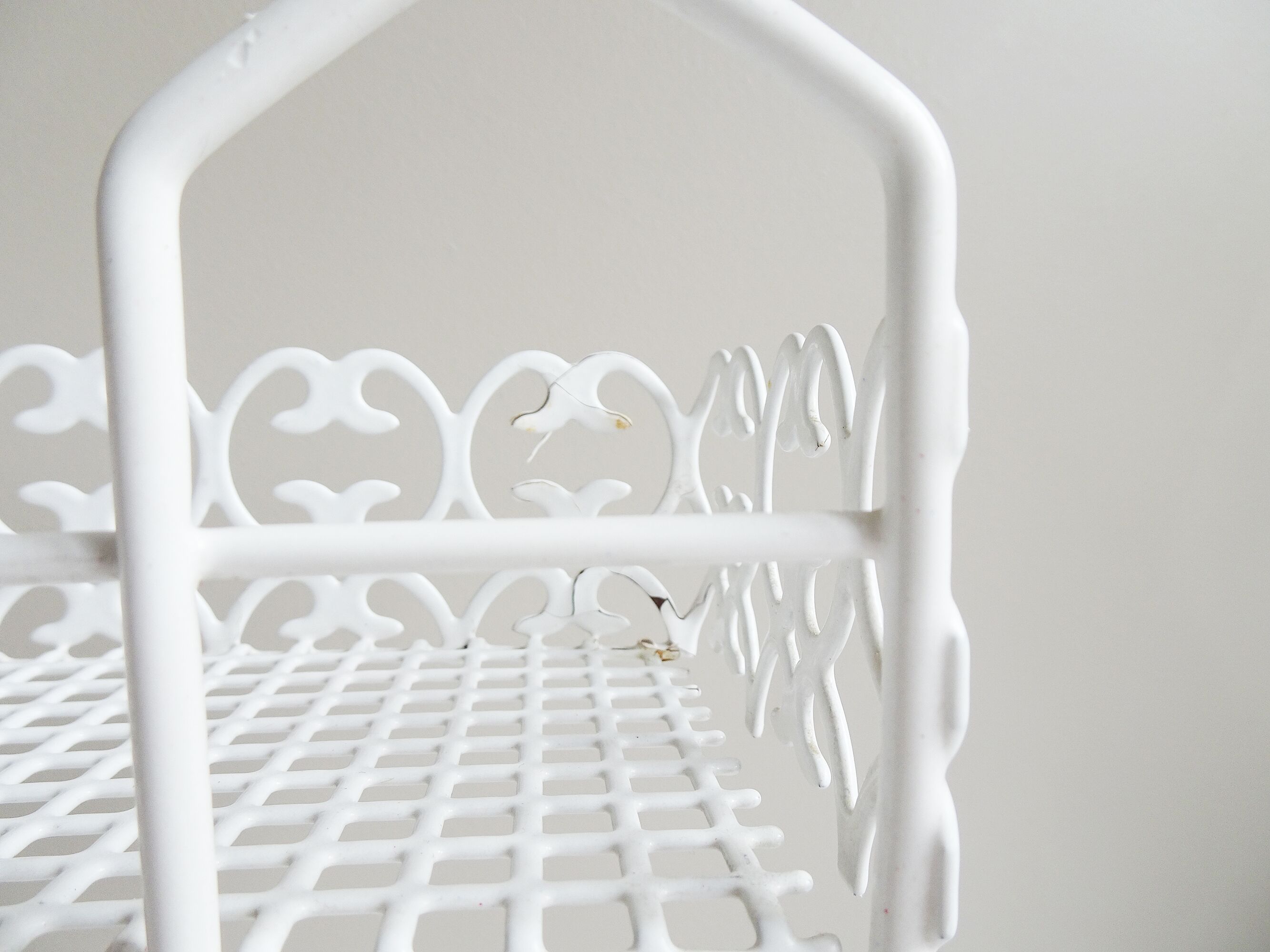 White metal shelf