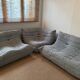Un canapé d’angle ligne roset modèle togo2 fois 2 places + fauteuil d’angle