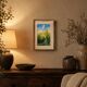 Original abstract painting – bright landscape – 15.5 x 24 cm