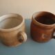 lot of 2 old rustic decorative stoneware pots