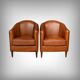 Pair of Solange club armchairs in sheepskin leather – reproduction