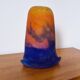 Muller Frères orange and blue glass paste lampshade