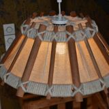 Scandinavian wooden and linen suspension from the GDR, 1970.