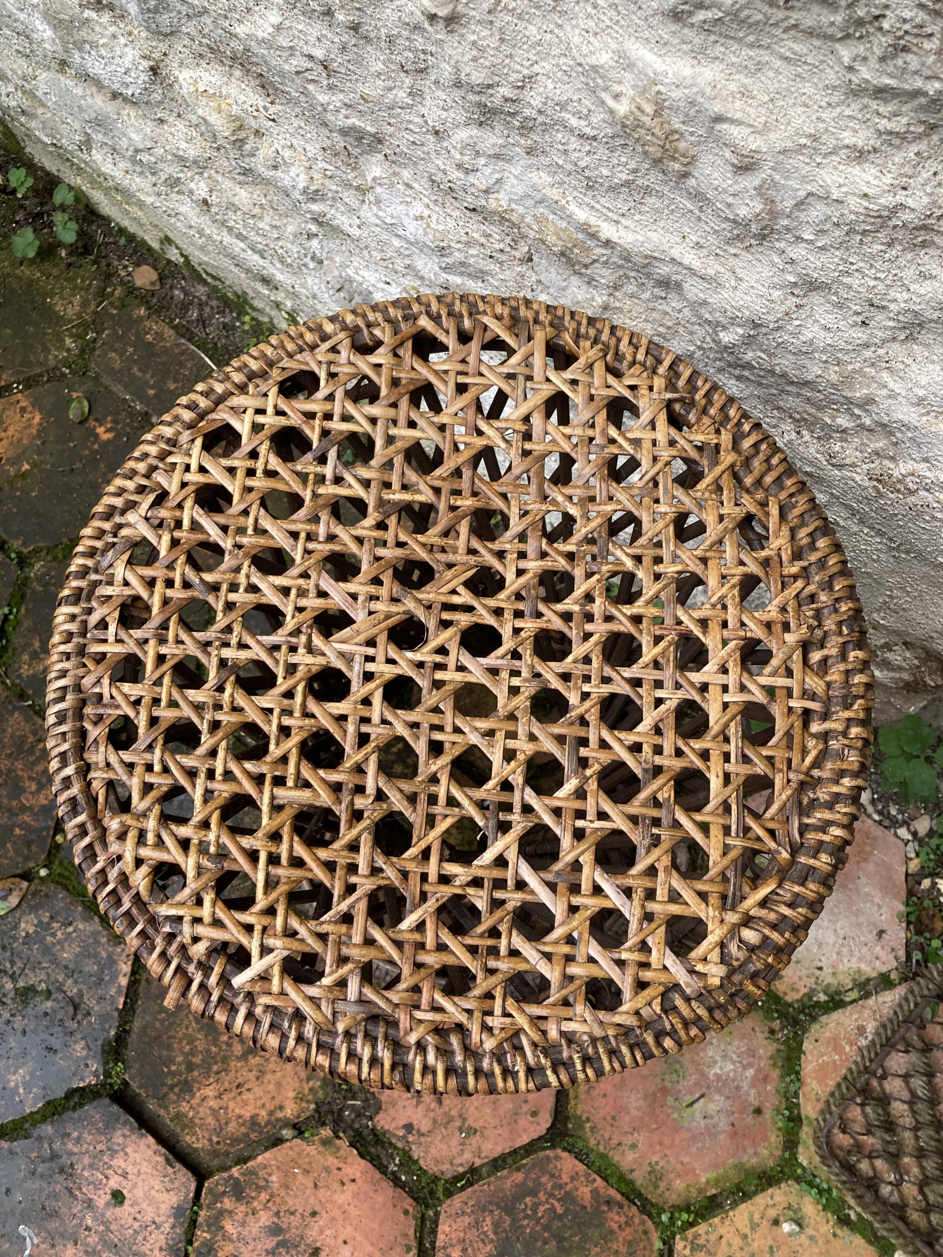 Vintage cane diabolo stool