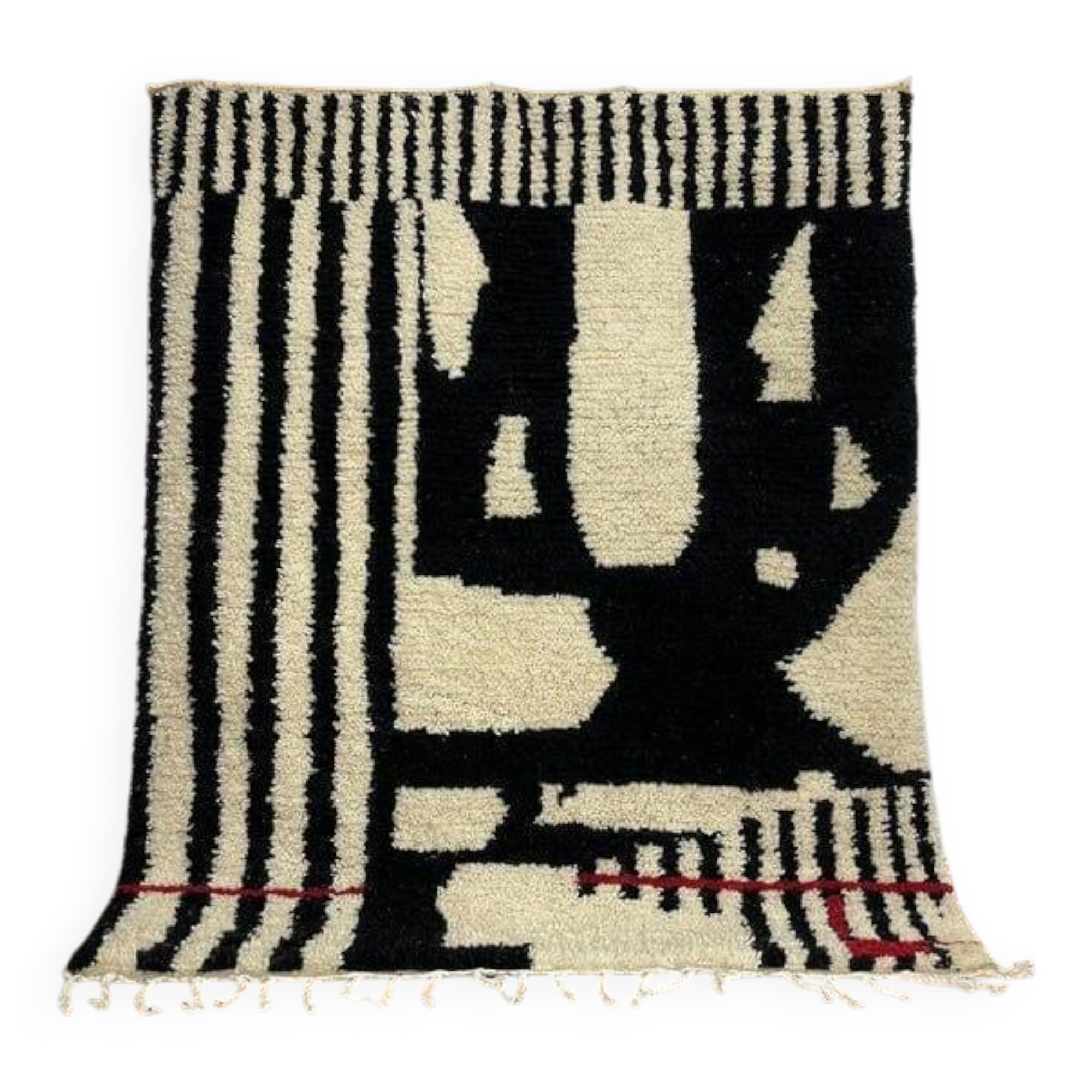 Traditional handmade pure wool Berber rug size 100 x 200 cm