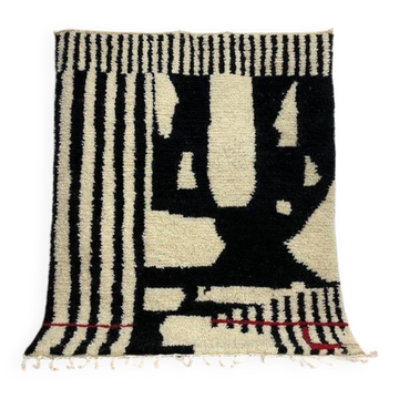 Traditional handmade pure wool Berber rug size 100 x 200 cm
