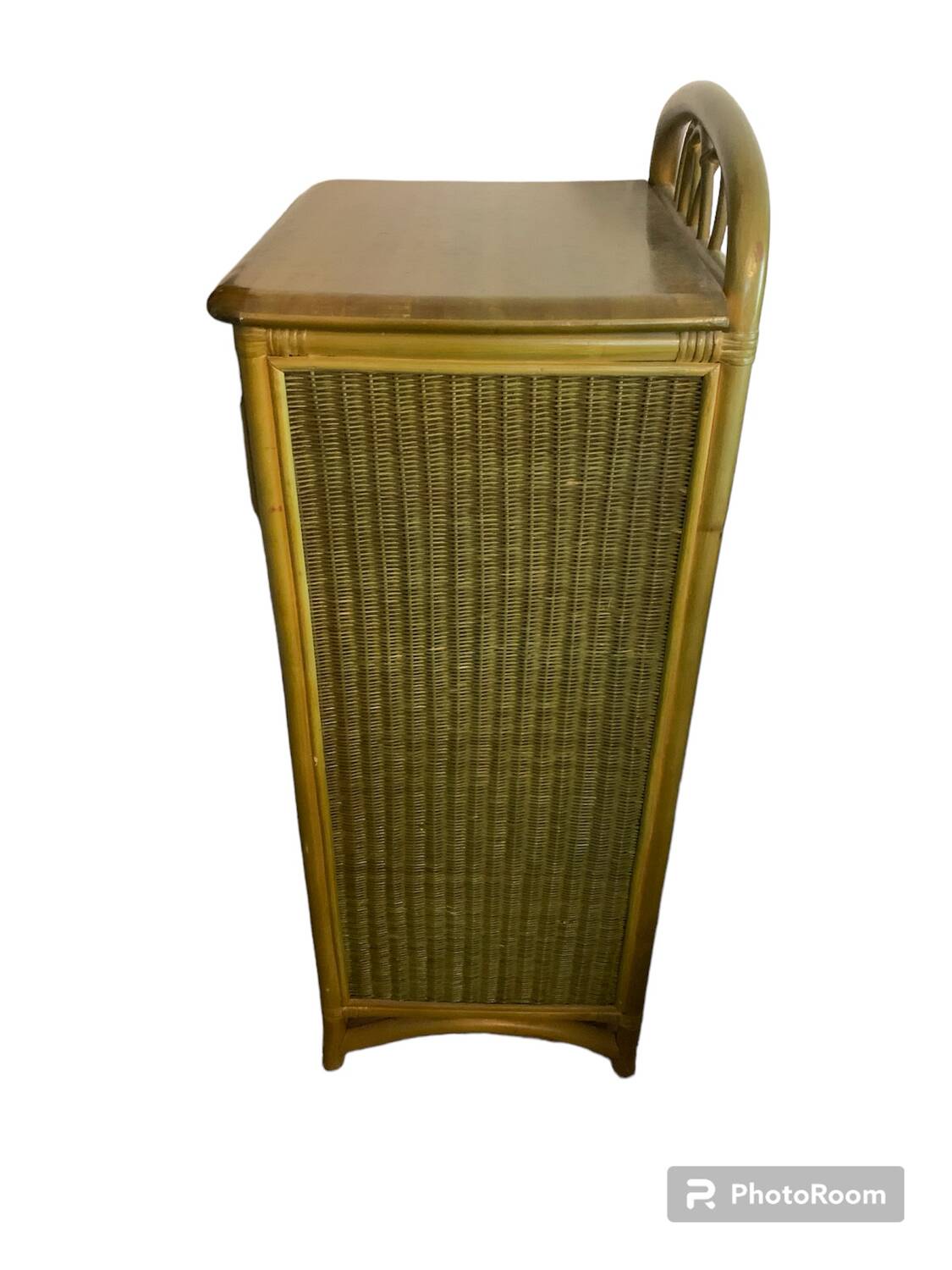 Chiffonier furniture with drawers rattan green wood
