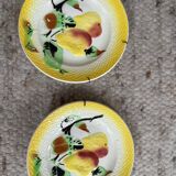 Trio assiettes barbotines poire