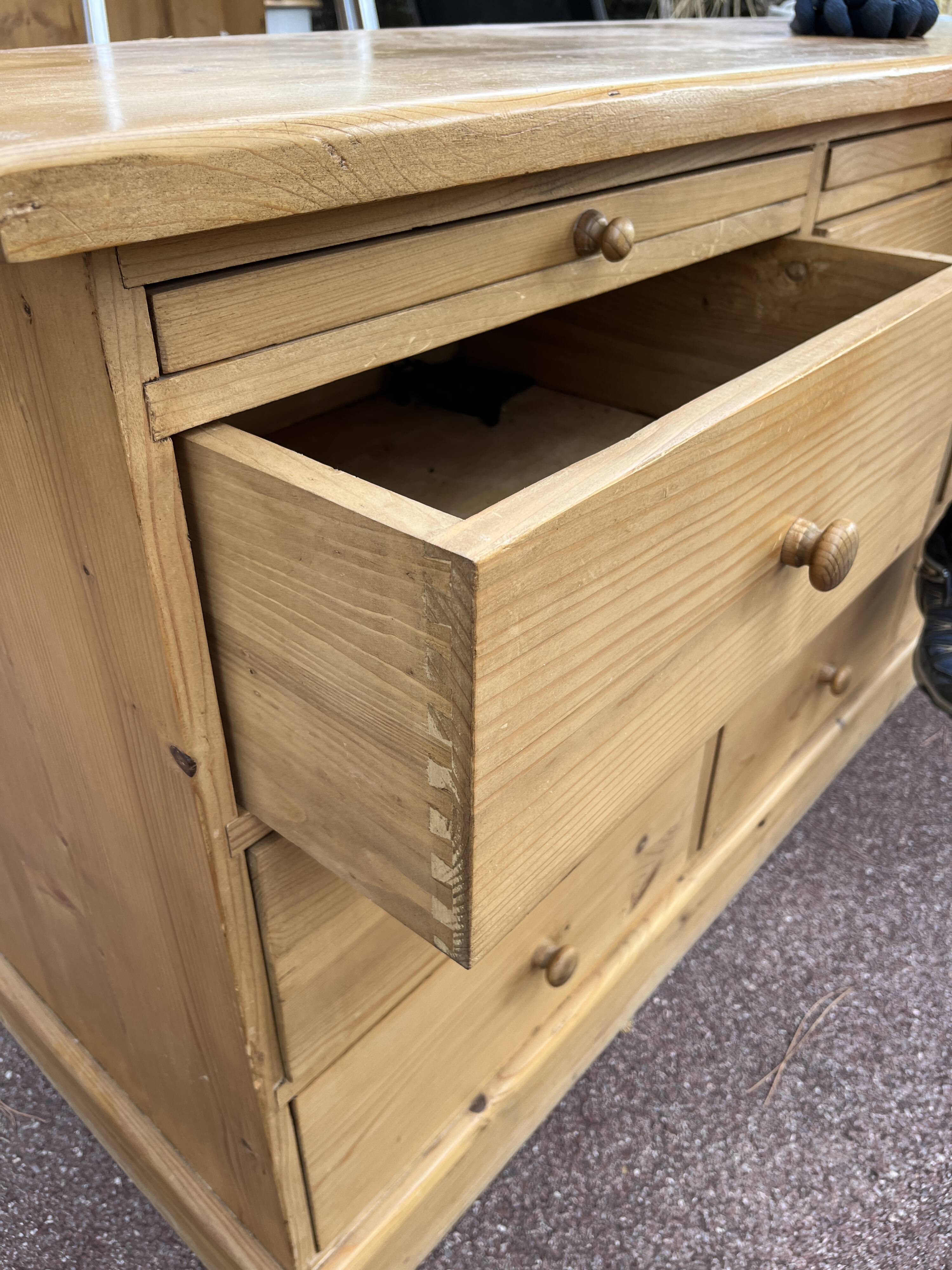 Vintage pine enfilade sideboard with tablet