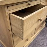 Vintage pine enfilade sideboard with tablet