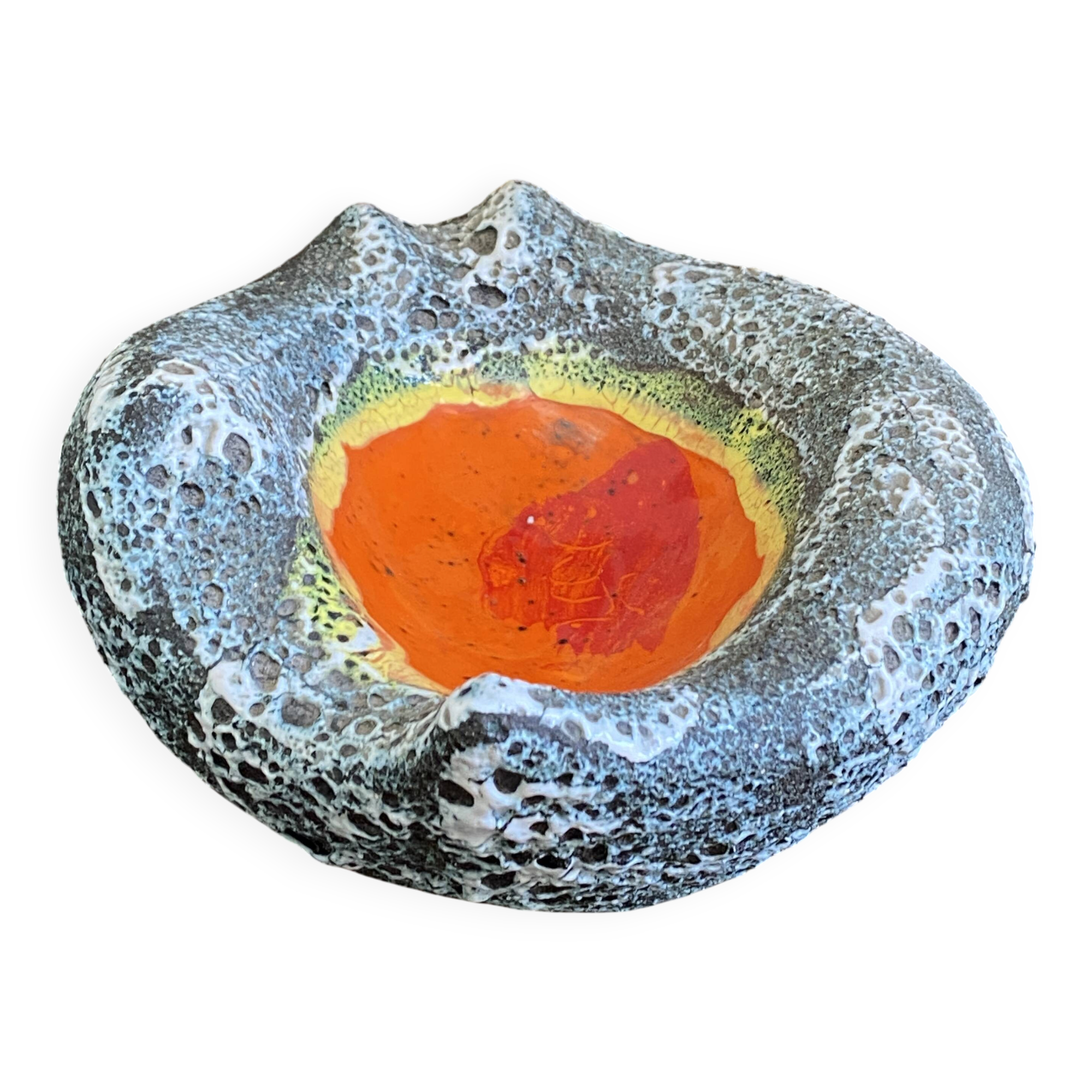 Ashtray, pocket tray, lava ceramic Vallauris