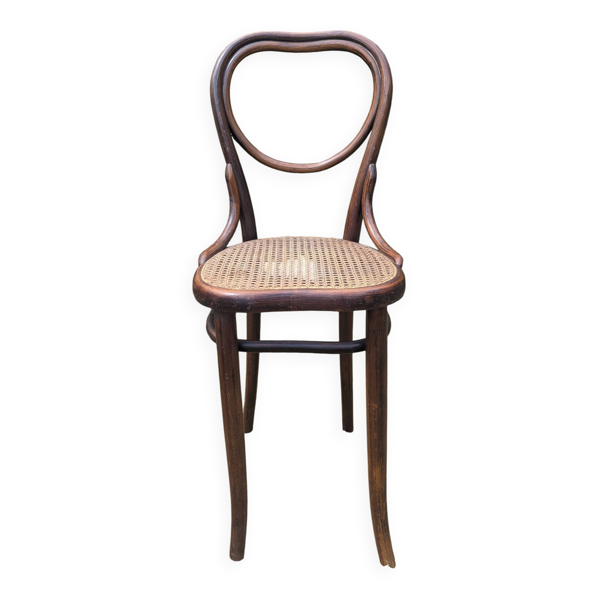 Rare chaise haute cœur Thonet bois courbé
