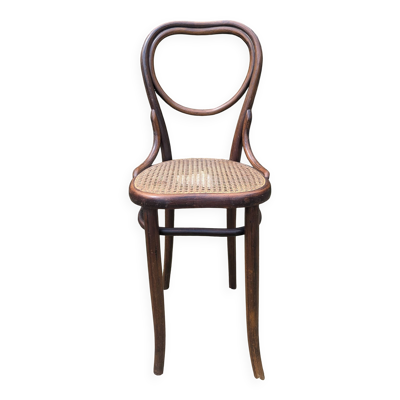 Rare chaise haute cœur Thonet bois courbé