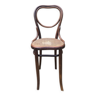 Rare chaise haute cœur Thonet bois courbé