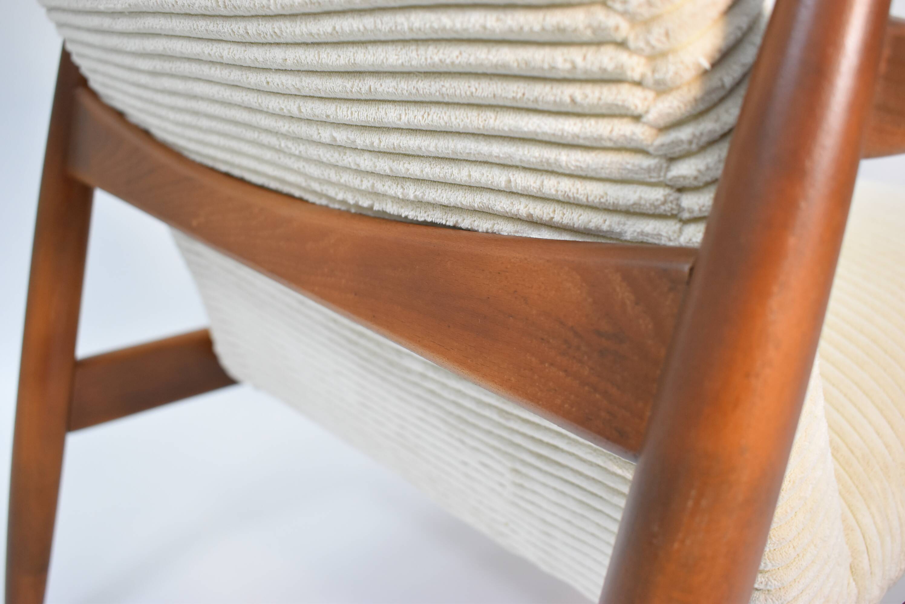 Fully restored vintage armchair by E.Homa, 1960s, beige cord