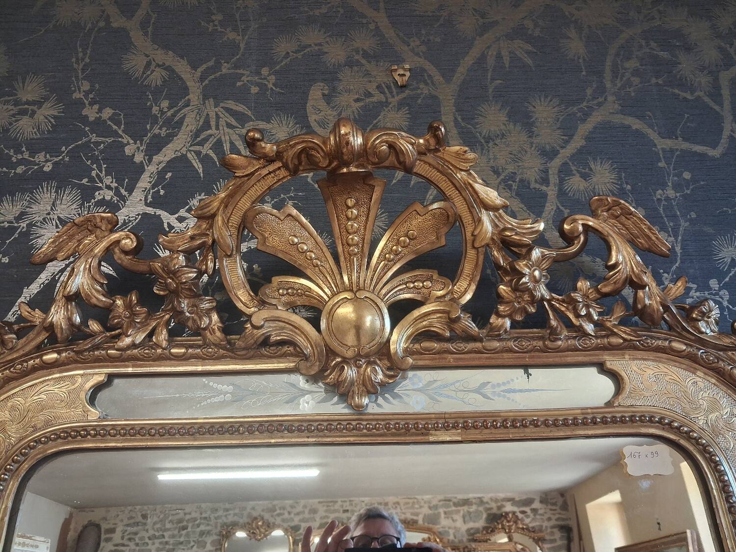 19th century Parecloses mirror 167 x 99