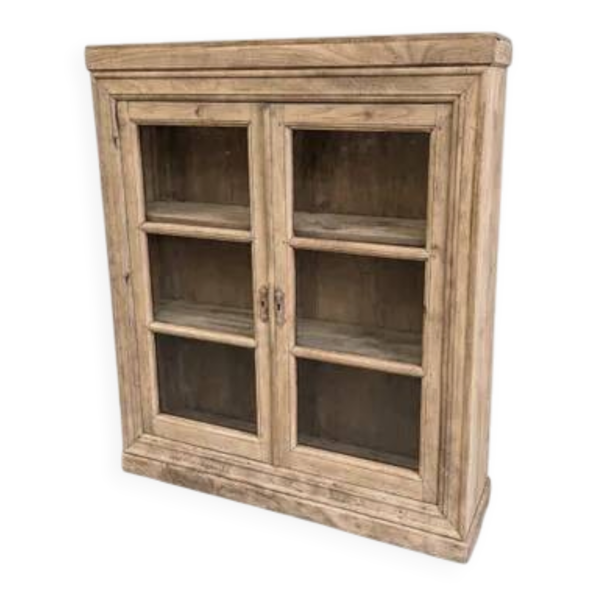 Oak display cabinet – 2 doors with glass