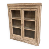 Oak display cabinet – 2 doors with glass