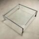 Vintage coffee table in metal and glass, Italian design from the 1970s.