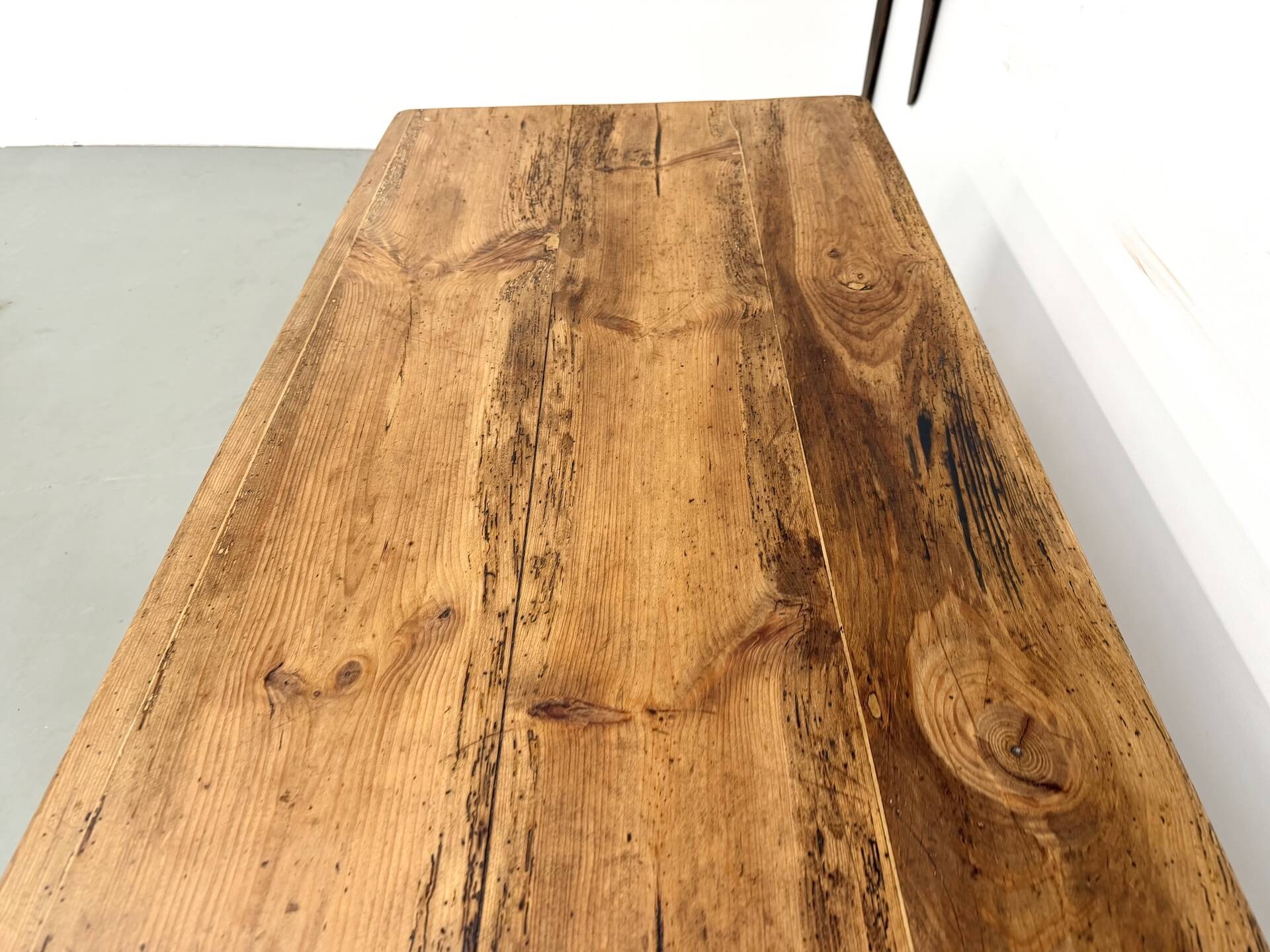 Restored pine farmhouse table