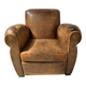 Antique 20th century tan leather club armchair