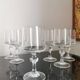 6 diamond-stemmed crystal glasses