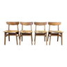 Suite de 4 chaises design scandinave 1950.