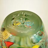 Blown Glass Vase with Gold Inclusion Jc Novaro (Biot)