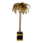 Lampadaire de style " jansen " en forme de palmier en métal doré de 181 cm