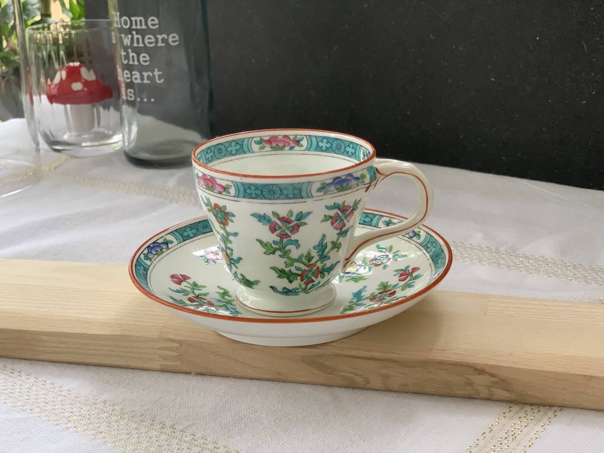 Minton English porcelain cup and under cup